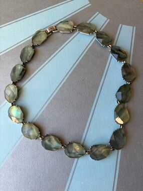 Chloe + Isabel Olive Green Faceted Glass Necklace